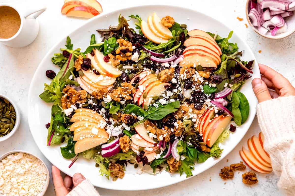 A plate of Apple Walnut Salad.
