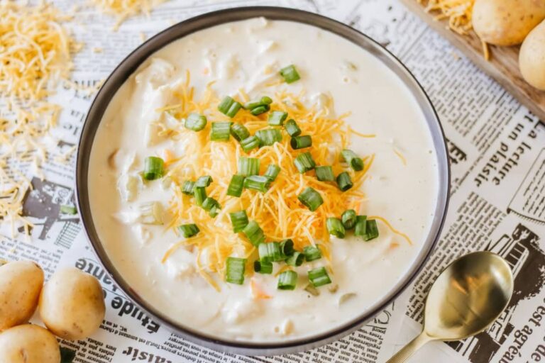A bowl of Creamy Chicken Chowder.