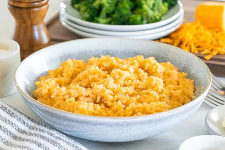 A bowl of cheesy rice.