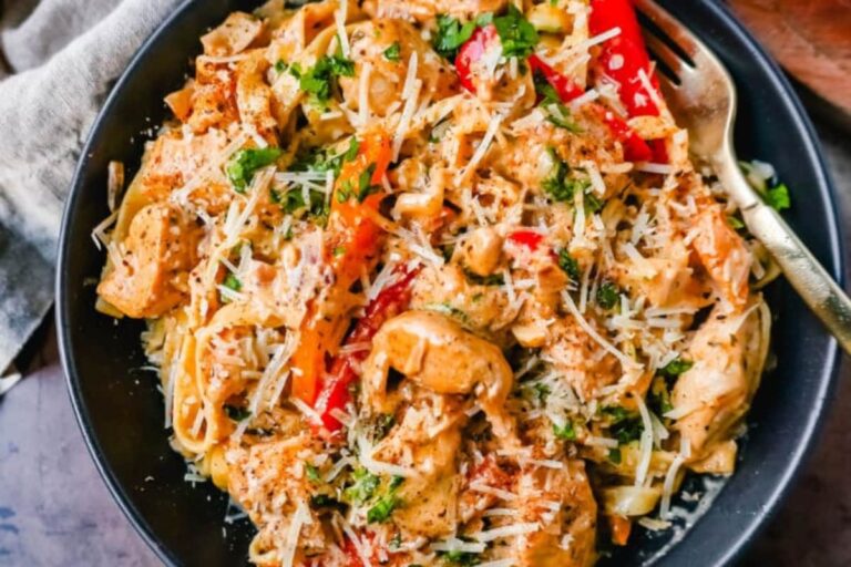 A bowl of Creamy Cajun Chicken Pasta.