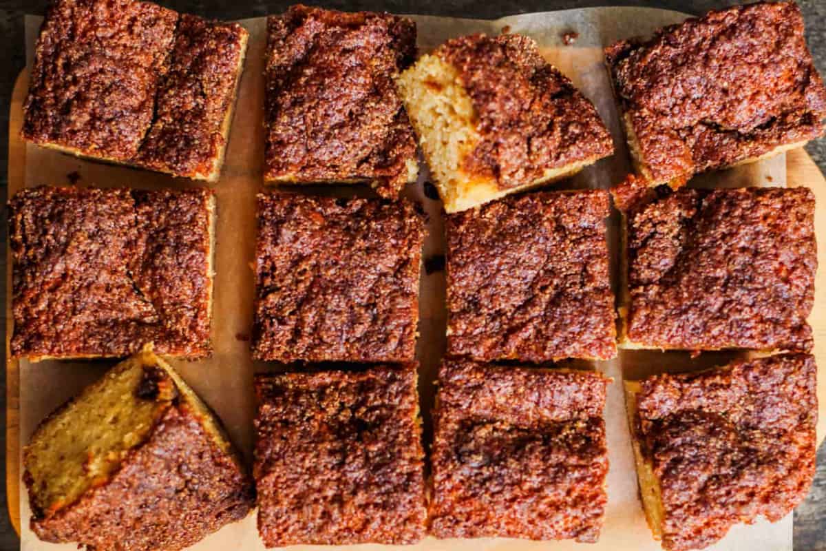 A tray of Apple Cinnamon Coffee Cake.