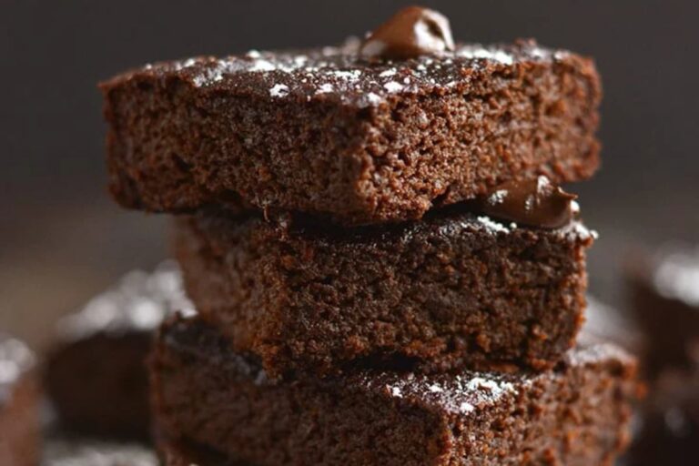 A plate of Red Velvet Beet Brownies.