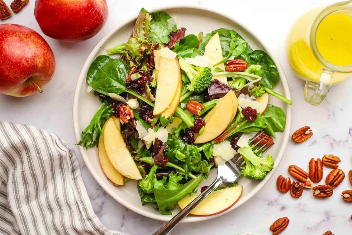 A plate of Apple Pecan Salad.