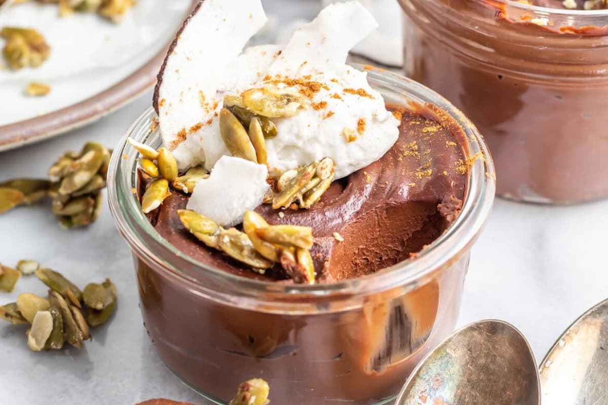 A dish of Chocolate Tahini Fudge Cups.