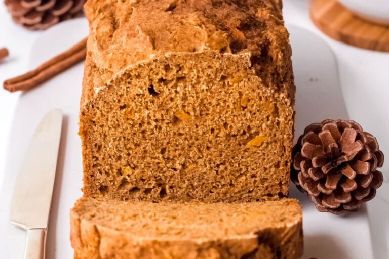 A plate of Cinnamon Maple Butternut Squash Bread.