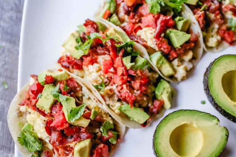A plate of Breakfast Tacos.