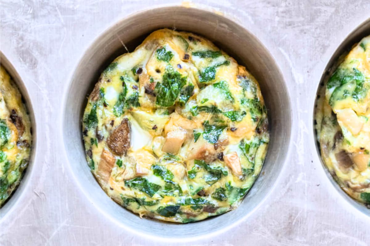 A tin of Kale and Mushroom Egg Bites.