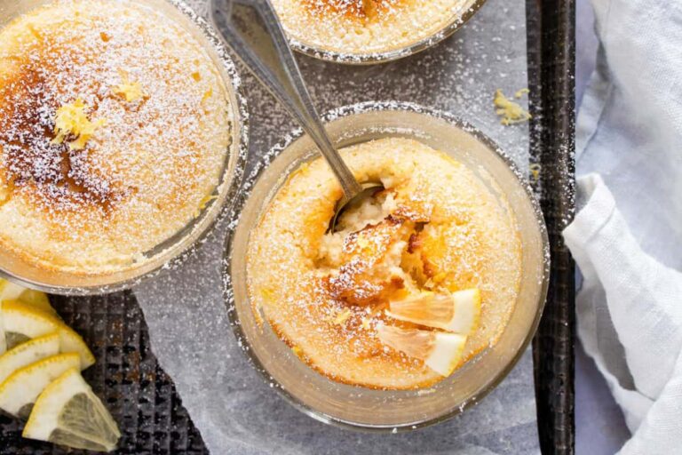 A dish of Lemon Pudding Cake.