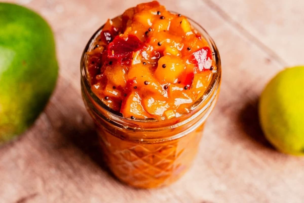 A jar of Homemade Mango Chutney.
