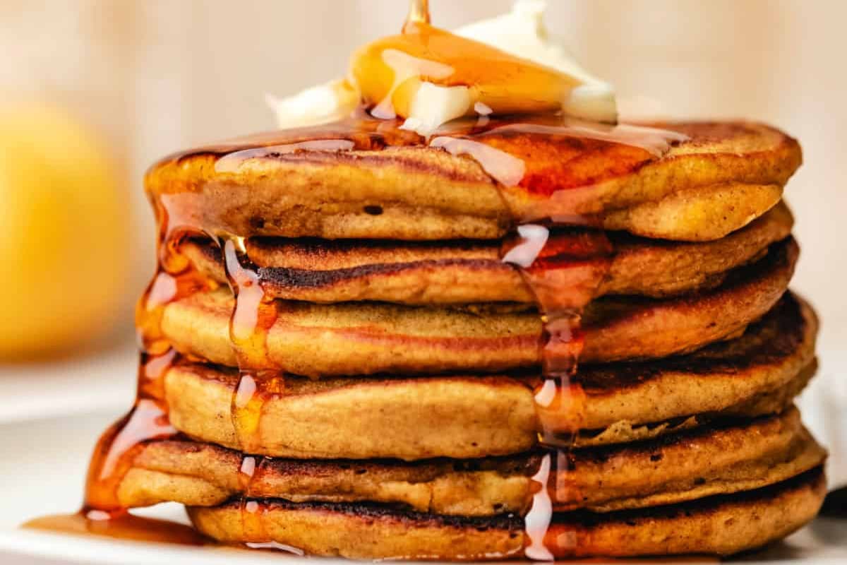 A plate of Pumpkin Pancakes.