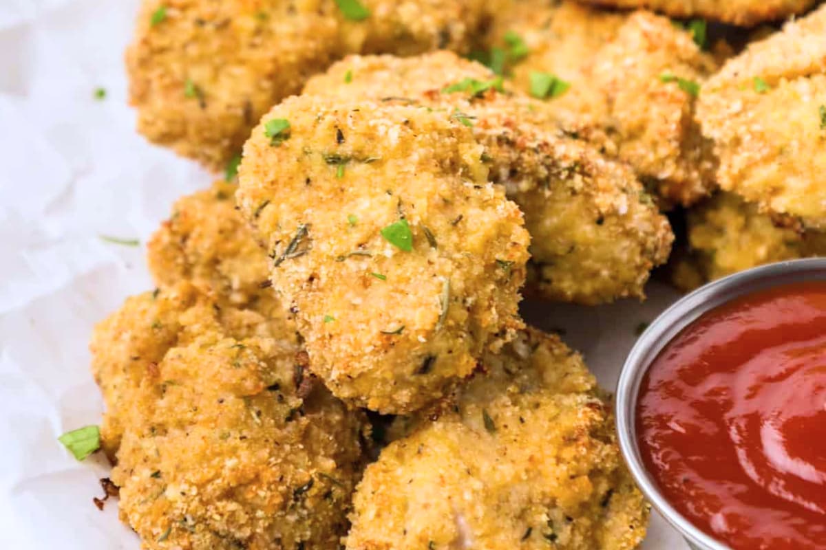A plate of Homemade Chicken Nuggets.