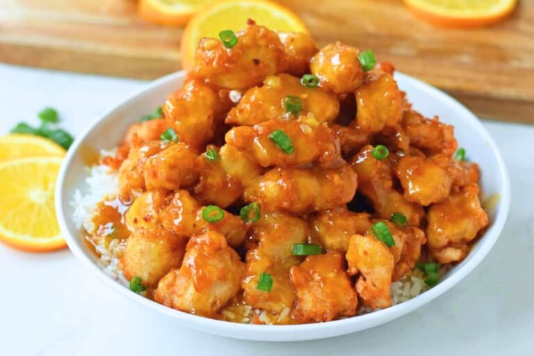 A bowl of Orange Chicken.