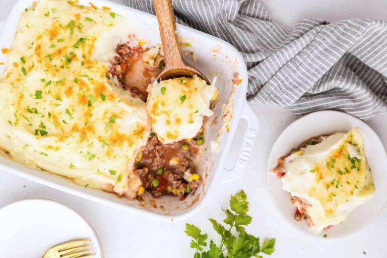 A dish of Instant Pot Cottage Pie.
