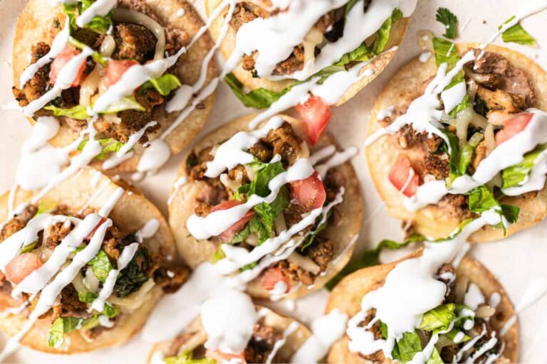 A plate of Easy Sheet Pan Tostadas.