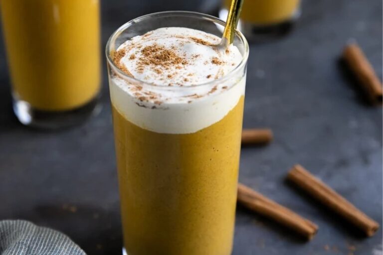 Glasses of Healthy Pumpkin Smoothie.