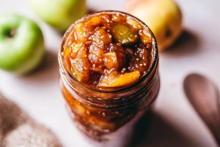 A jar of Apple and Pear Chutney.