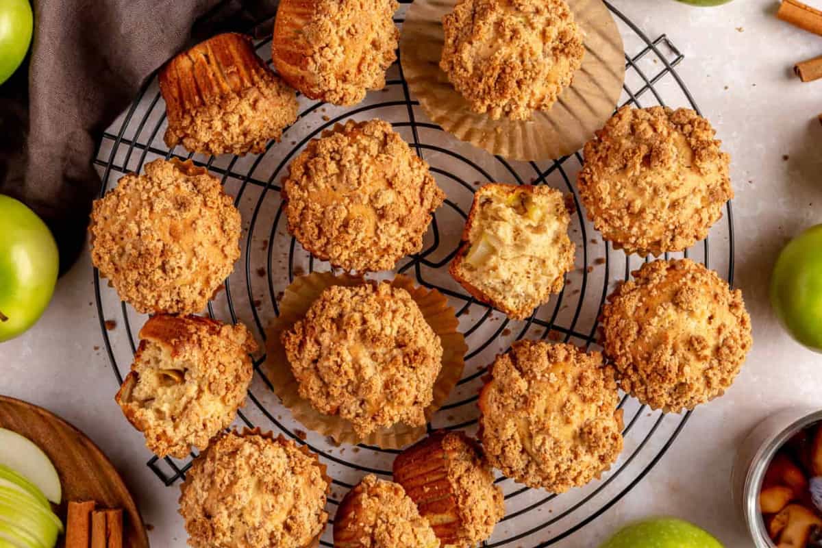 A tray of Apple Muffins.