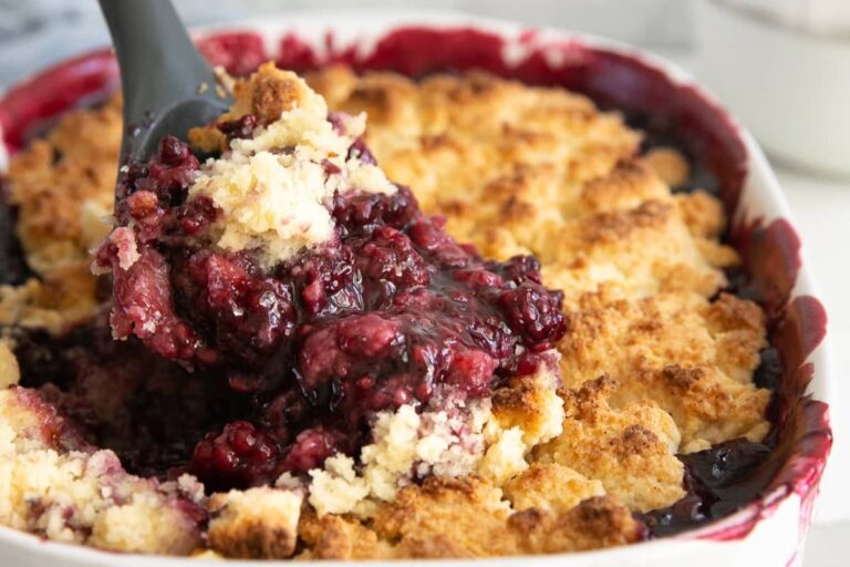 A dish of Blackberry Cobbler.