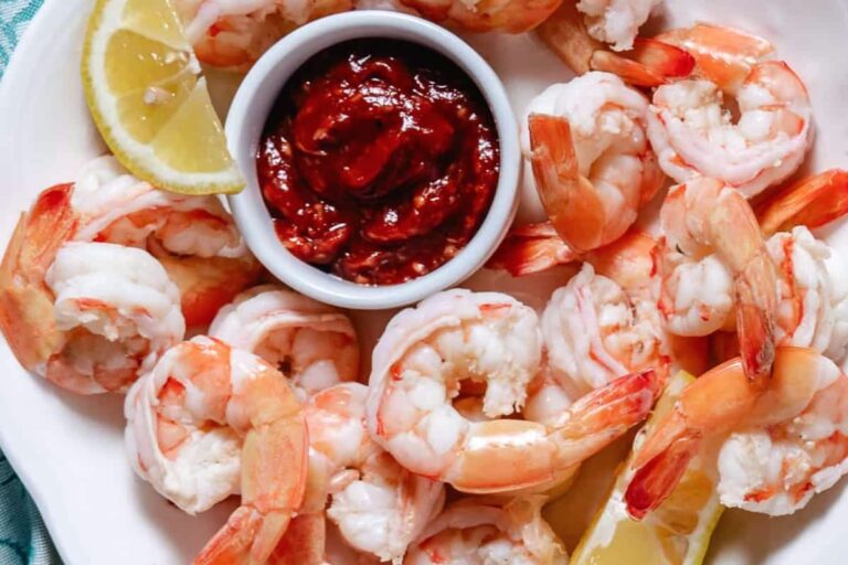 A plate of Boiled Shrimp With Old Bay.