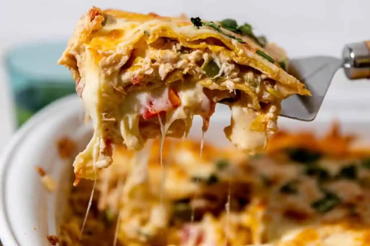 A dish of King Ranch Chicken Casserole.