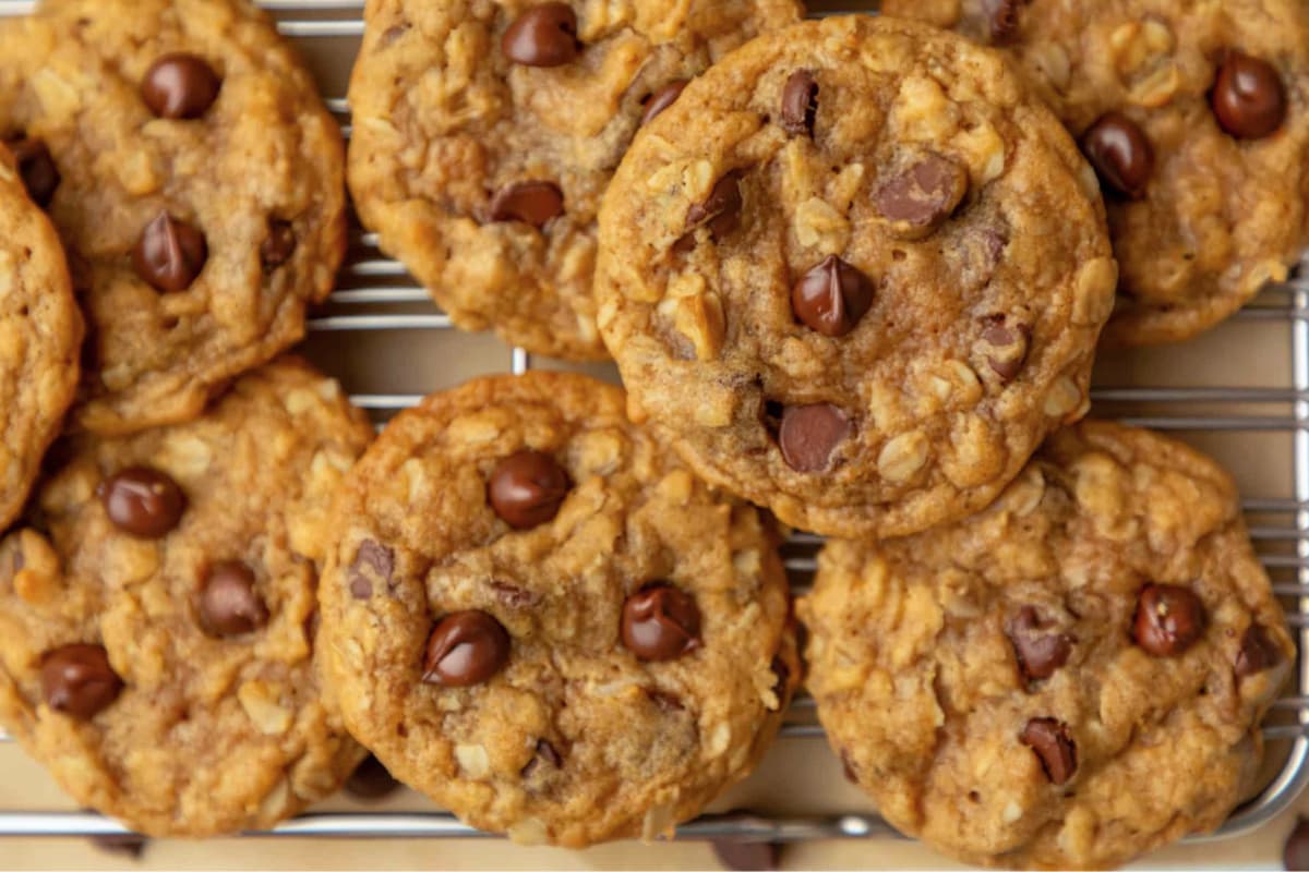 A plate of Chewy Pumpkin Oatmeal Cookies.