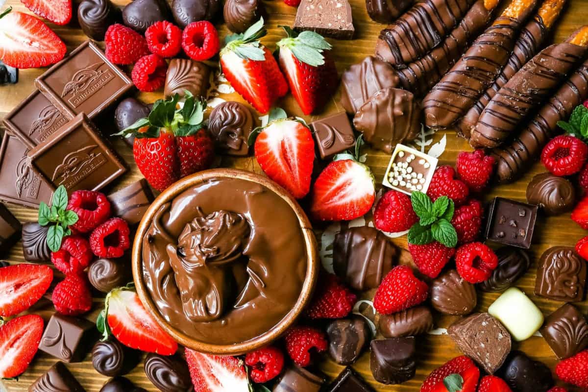 Overhead image of Chocolate Dessert Board.