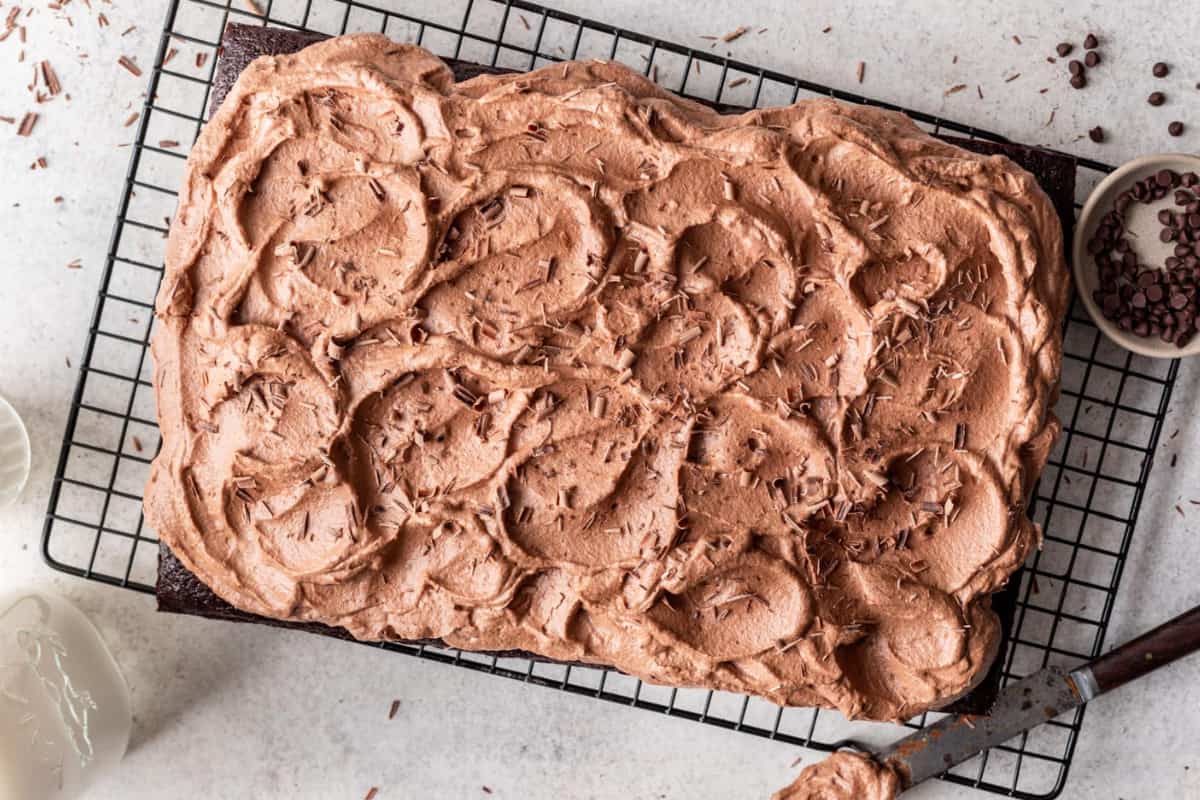 A plate of Chocolate Mousse Cake.