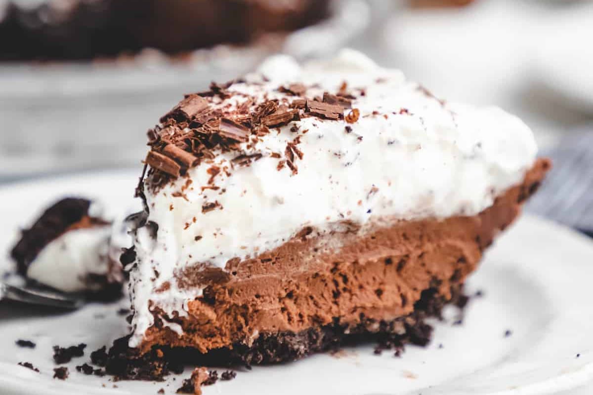 A plate of Chocolate Mousse Pie.