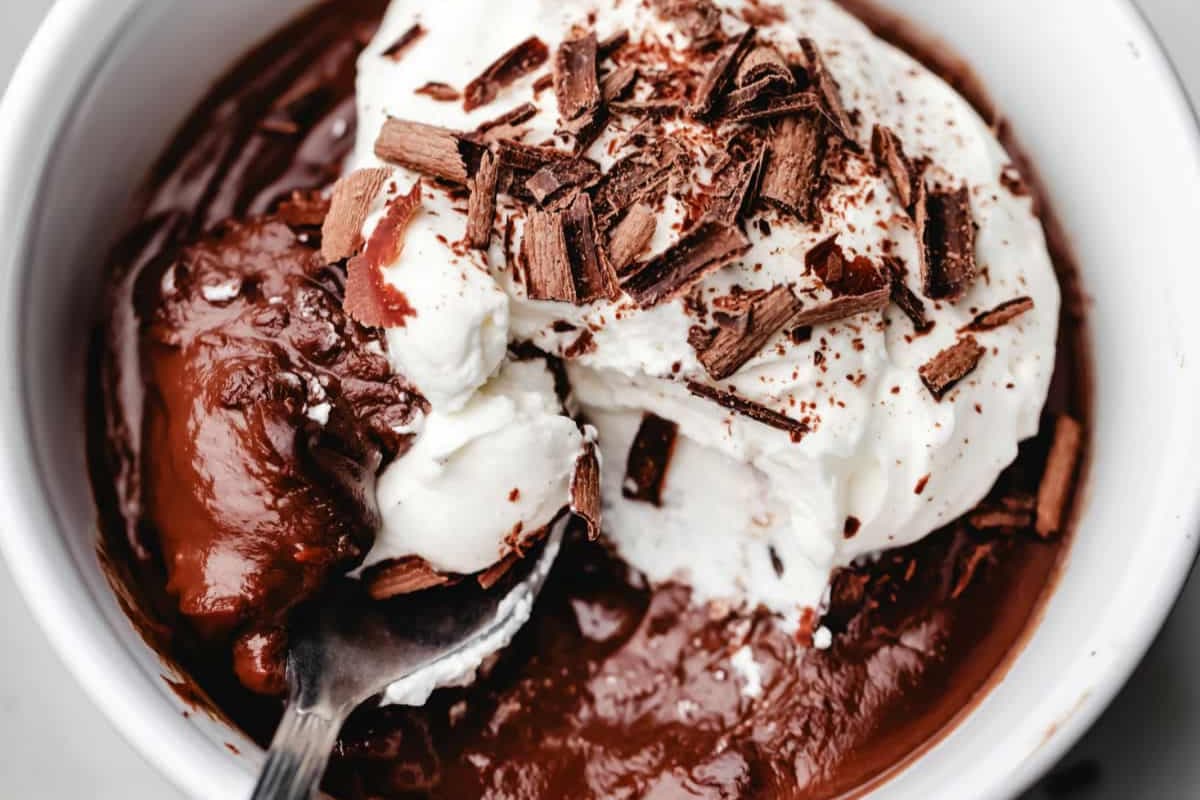 A bowl of Chocolate Pudding Recipe.