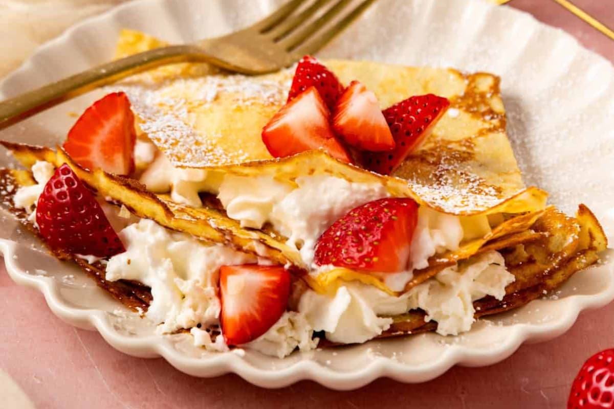 A plate of Almond Flour Crepes.