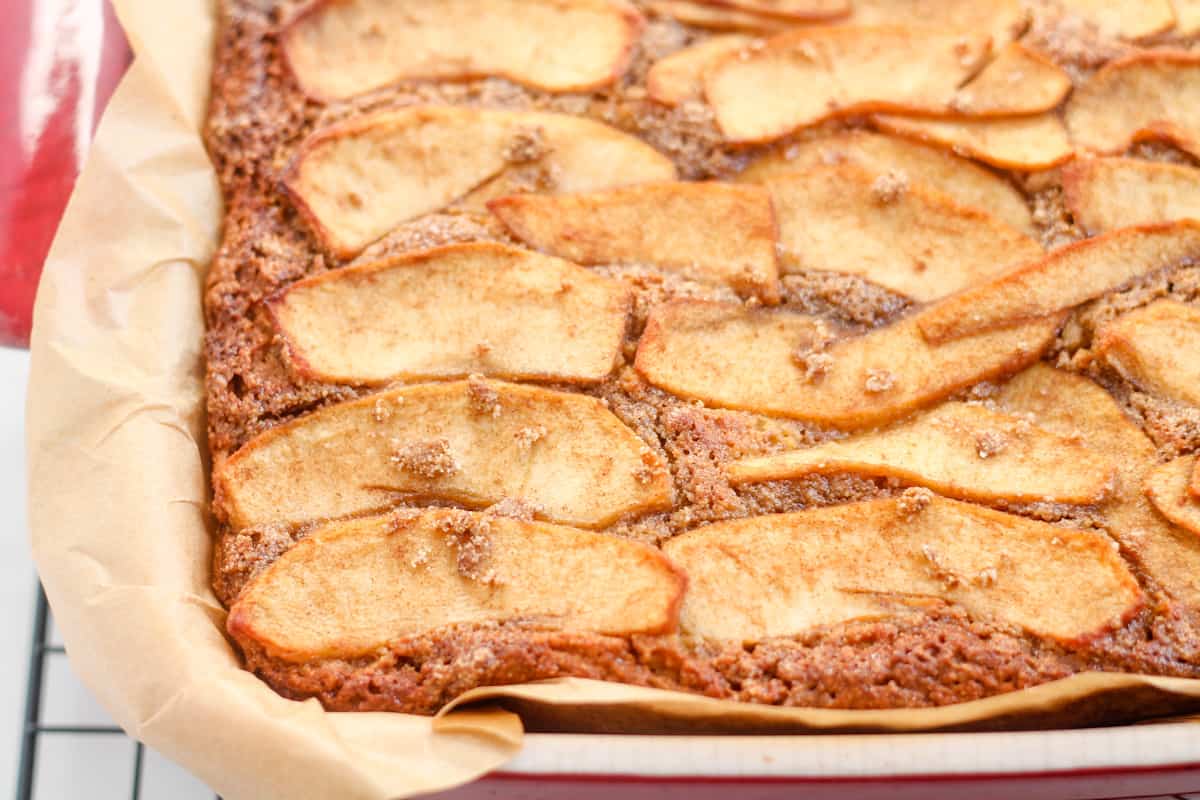 Ingredients in a baking dish.