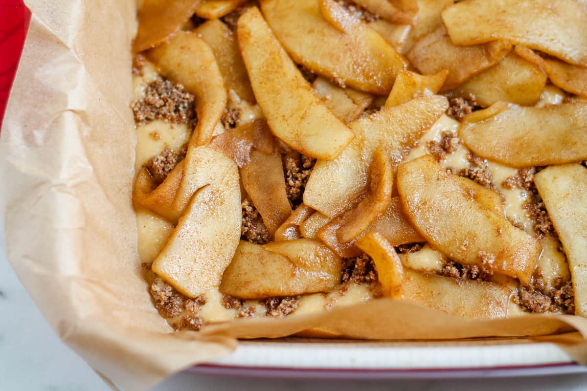 Ingredients in a baking dish.