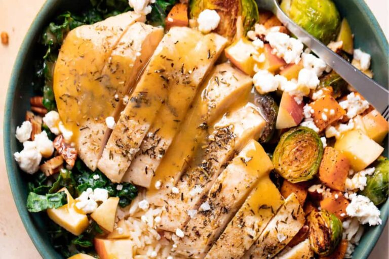 A plate of Harvest Chicken Bowls.