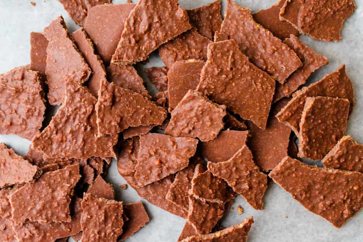 A plate of Healthy Chocolate Bark.
