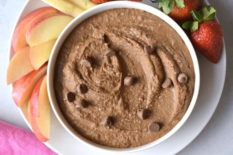 A bowl of Chocolate Hummus Dip.