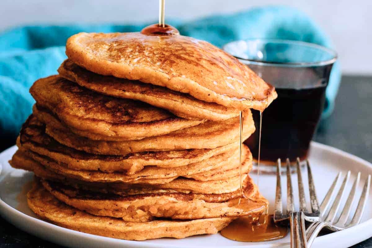 A plate of Sweet Potato Pancakes.