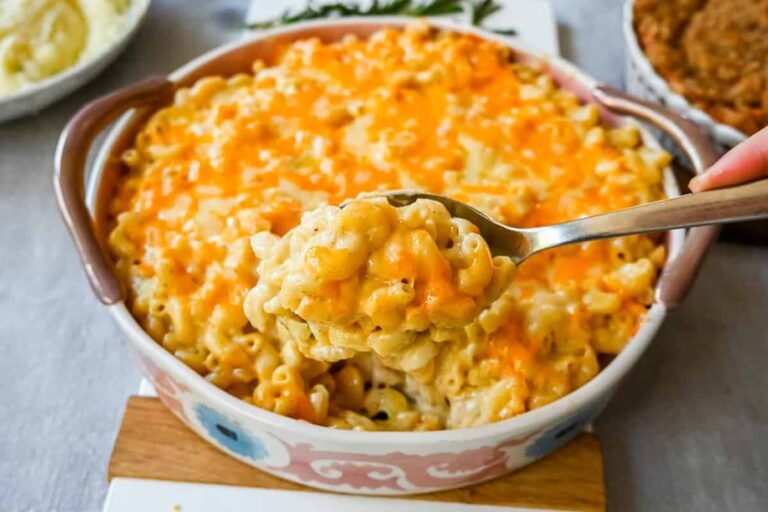 A dish of Homemade Mac and Cheese.