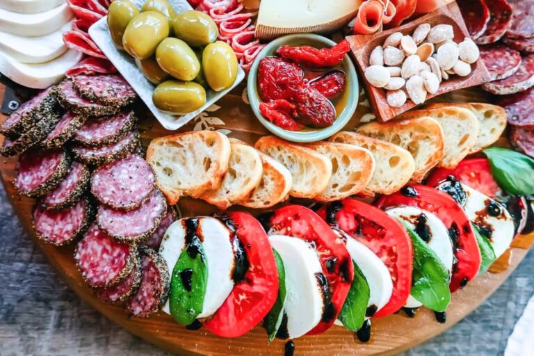 A plate of Italian Charcuterie Board.
