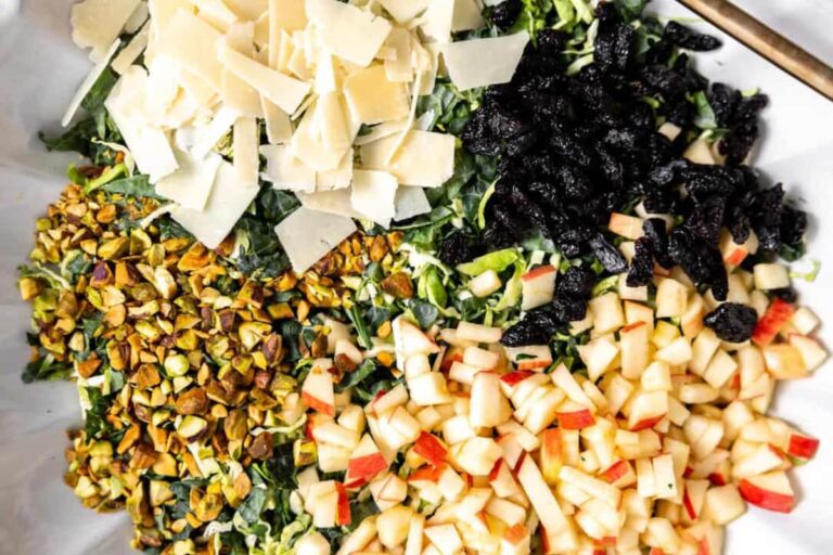 A bowl of Kale Apple Crunch Salad.