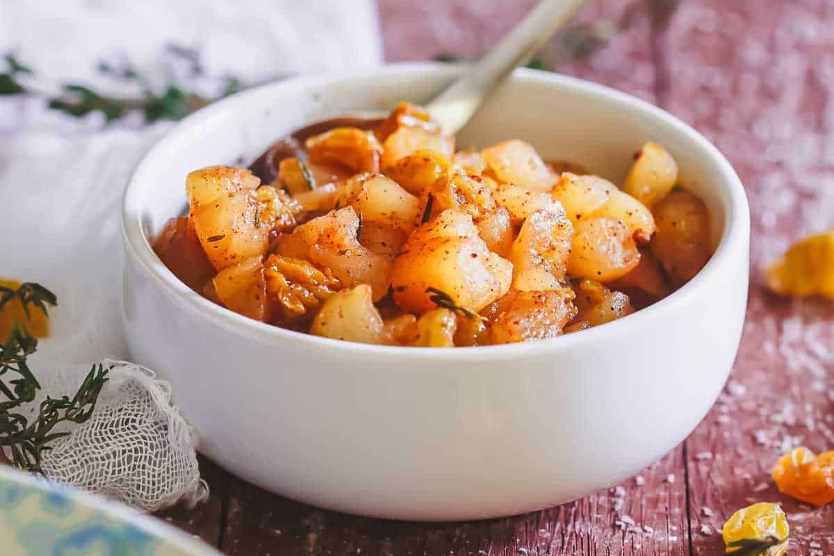 A bowl of Apple Compote.