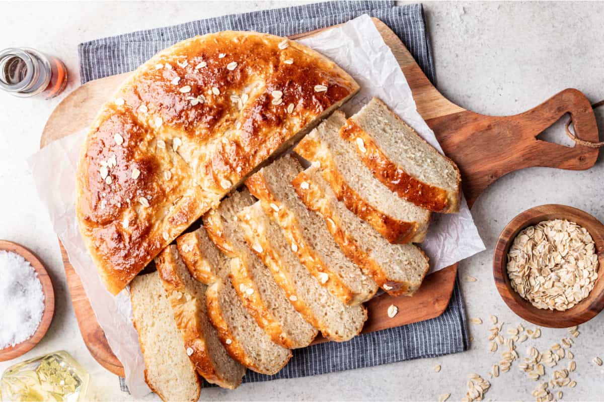 A plate of Maple Oat Skillet Bread.