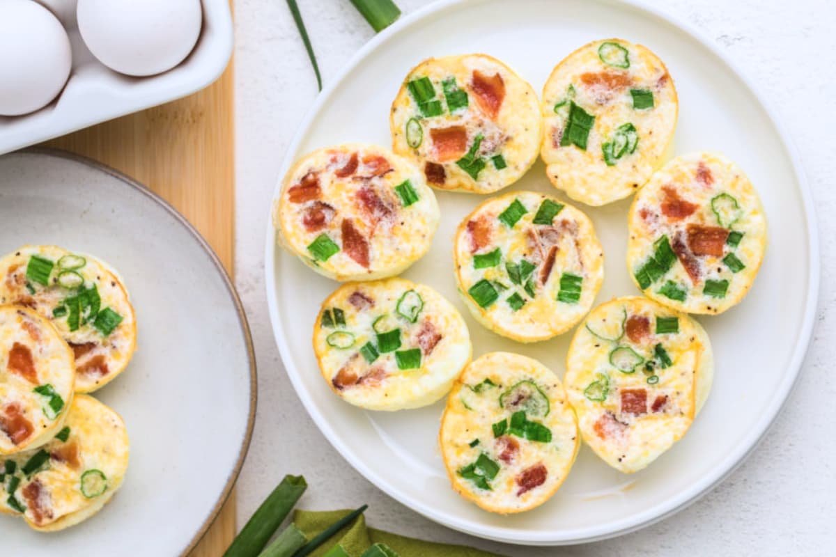 A plate of Egg White Bites (Starbucks Copycat).
