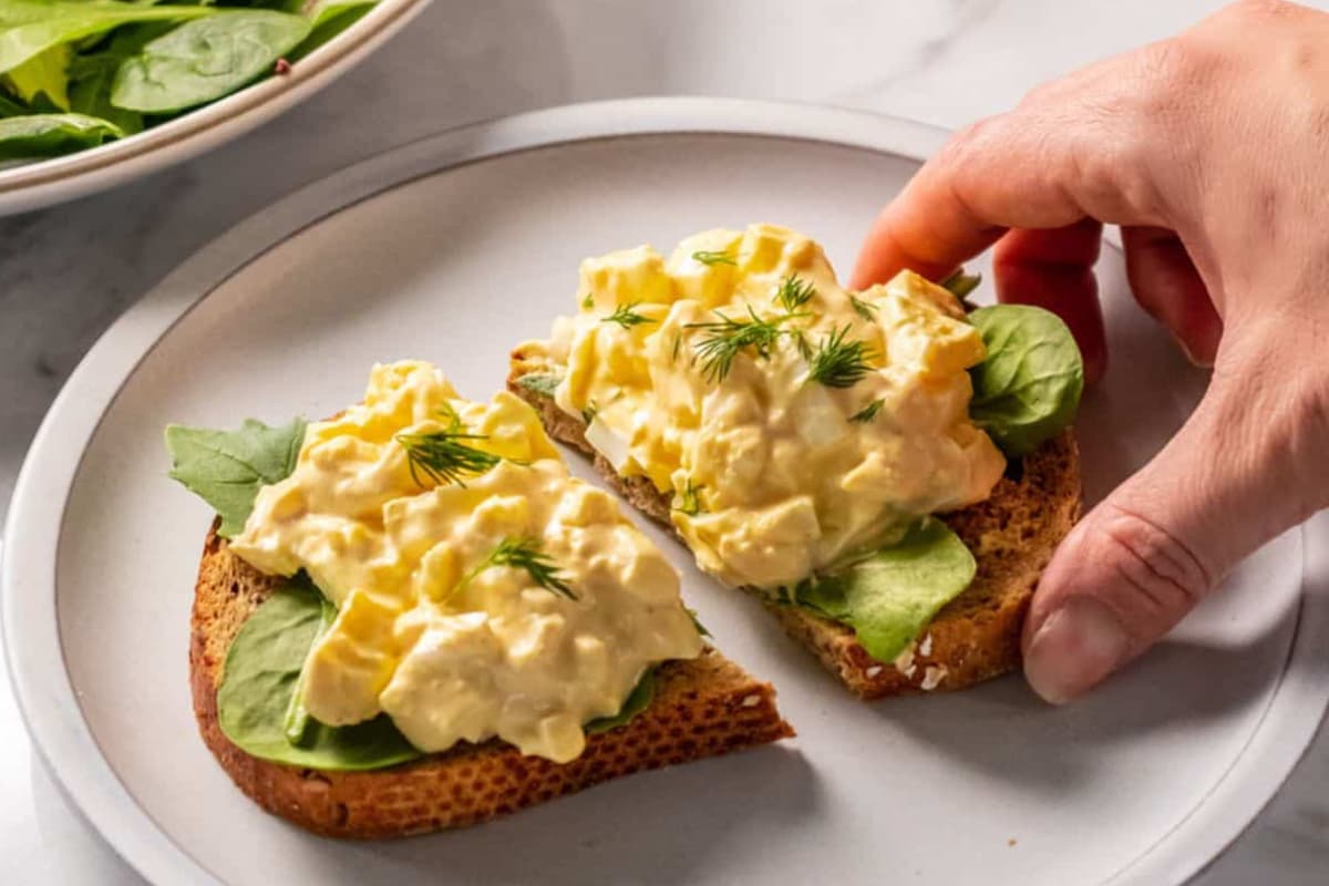 A plate of High Protein Egg Salad.