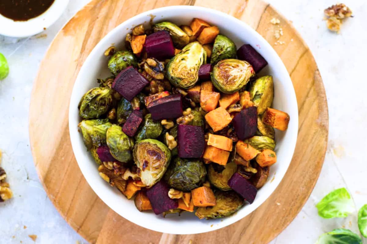 A bowl of Roasted Vegetable Salad.