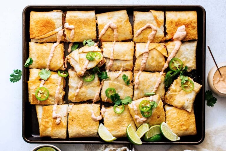A dish of Sheet Pan Chicken Quesadillas.