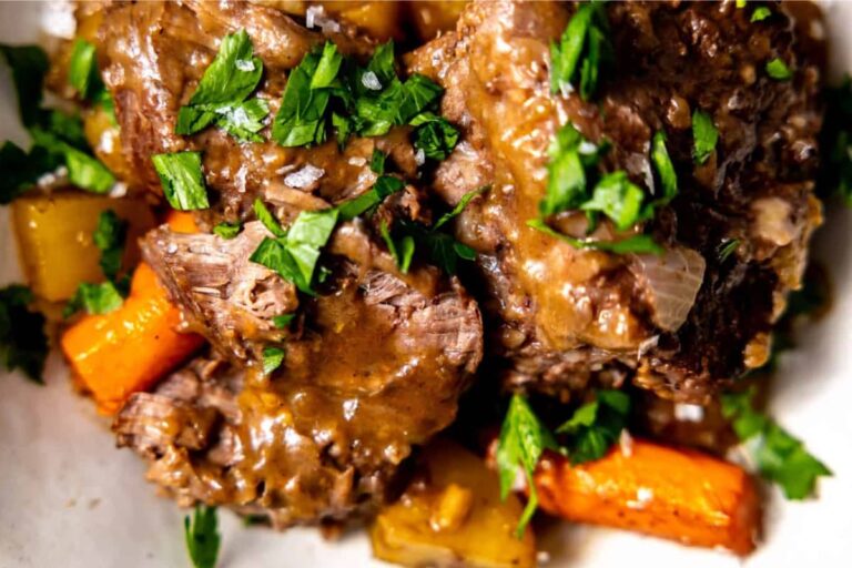 A plate of Slow Cooker Pot Roast.