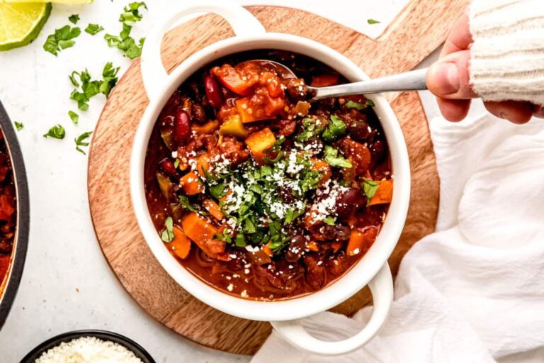 A bowl of Sweet Potato Chili.