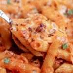 A dish of spicy chicken chipotle pasta.