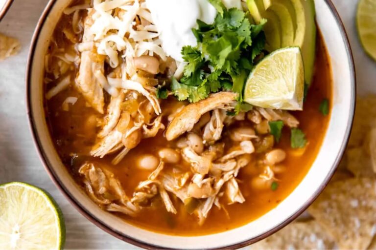 A bowl of White Bean Chicken Chili.