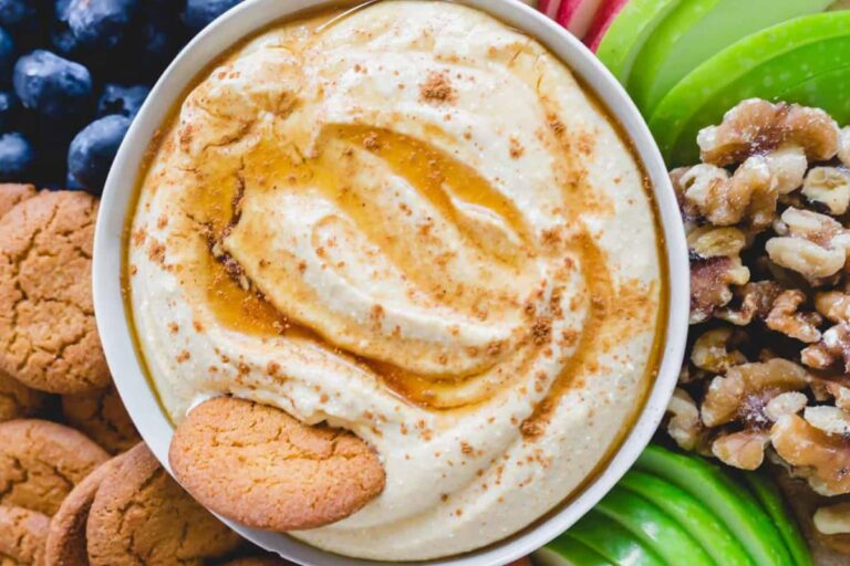 A bowl of Whipped Pumpkin Ricotta Dip.